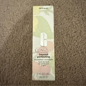 Clinique Beyond Perfecting Foundation+Concealer #WN 01 Flax 1oz New